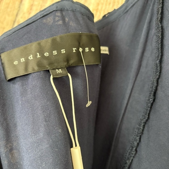 Endless Rose Womens Navy Floral Lace Tiered Sequin Midi Prom Dress size Medium - Picture 3 of 13